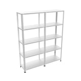 5 Katlı Duble Galvaniz Çelik Raf - Depo, Arşiv, Kiler, Dosya, Market Rafı 31x60 cm-250 cm-1.50 mm