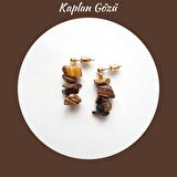 Artaril Doğal Kırık Taş Kaplan Gözü Küpe 