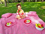 KIRMIZI PÖTİKARE PİKNİK SETİ 5 PARÇA