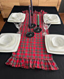 Vintage Fırfırlı Ekose Runner