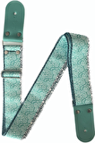 Medusa Minty Green Deri Uçlu Gitar Askısı