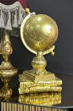 Kitaplı Gold Yer Küre Hediyelik Dekoratif Biblo 14*27 Cm