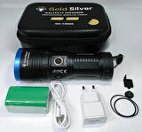 Gold Silver GS-14000 Şarjlı El Feneri | 40W 4000 Lümen | 12800 mAh Li-ion | Kamp, Avcılık & Acil Durumlar