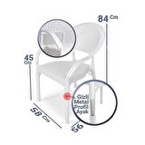Omnipazar IRK-HK735 Bambu Rattan Desenli Plastik Bahçe Sandalye Koltuk 4'lü Set