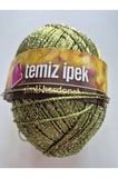 Zeytin Yeşili Simli Kordonet Altın/sarımsı simli parlaklık