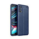 Smcase Realme 7 Pro Kılıf Deri Dokulu Silikon  Nano Ekran Koruyucu