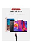 Cafule Kablo USB  Type-C 3A 0.5 M Kırmızı+Siyah