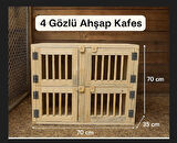 4 Gözlü Ahşap Kafes – Doğal Ahşap, El Yapımı