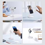 Baseus Yükseklik Ayarlı Kablo Yerli Magsafe Masaüstü Telefon Tutucu İphone 12 13 14 15 Pro Max Stand