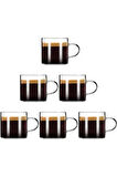 2 Adet Renkli Saplı Espresso Fincan  Isıya Dayanıklı Borosilikat Bardak  Kahve Çay   Kupa (130ml)