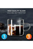 2 Adet Renkli Saplı Espresso Fincan  Isıya Dayanıklı Borosilikat Bardak  Kahve Çay   Kupa (130ml)