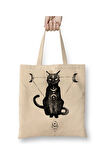 Cats Kedi Antik Kedi Figür Kittens Beyaz Bez Çanta Uzun Saplı Alışveriş Çantası Plaj Çantası