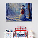 Harita Sepeti Ormanında Güneş Işınlarıyla Aydınlatılan Kardanadam Tablosu-1239