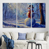 Harita Sepeti Ormanında Güneş Işınlarıyla Aydınlatılan Kardanadam Tablosu-1239