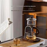 Sihirli Çay ve Su Ayırıcısı Bitki Çayı Yaprak Çay İçin Demlikli Şeffaf Çaydanlık Bambu Çay Demleme