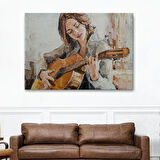 Harita Sepeti Gitar Çalan Kız Duvar Tablosu-1241