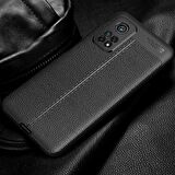 Smcase Xiaomi Mi10T Pro Kılıf Deri Dokulu Silikon  Tam Kapatan Nano Ekran Koruyucu