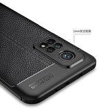 Smcase Xiaomi Mi10T Pro Kılıf Deri Dokulu Silikon  Tam Kapatan Nano Ekran Koruyucu
