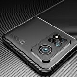 Smcase Xiaomi Mi10T Pro Kılıf Negro Karbon Dokulu Silikon