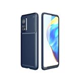 Smcase Xiaomi Mi10T Pro Kılıf Negro Karbon Dokulu Silikon  Tam Kapatan Nano Ekran Koruyucu
