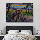 Harita Sepeti Ormandaki Yavru Fil ve Anne Fil Tablosu-1242