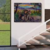 Harita Sepeti Ormandaki Yavru Fil ve Anne Fil Tablosu-1242