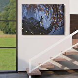 Harita Sepeti Ağaçlardan Düşen Parlak Yaprakları Toplayan Kadın Tablosu-1243