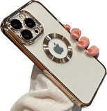 İPHONE XR UYUMLU OMEGA LAZER KESİM YUMUŞAK KILIF KAMERA KORUMALI ŞIK TASARIM SİLİKON ŞEFFAF KENAR GOLD