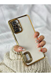 XİAOMİ NOTE 10 NOTE 10S UYUMLU OMEGA LAZER KESİM YUMUŞAK KILIF KAMERA KORUMALI ŞIK TASARIM SİLİKON ŞEFFAF KENAR GOLD
