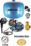 24Lt Paslanmaz Tank + Hidrofor Motoru 2 Kat 2 Daire Paket Hidrofor Seti Santrifüj Full Bakır Pompa 