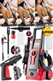 Yüksek Basınçlı BL Bakır Motor 3000W 150bar Tekerlekli Araba Oto Ve Bahçe Yıkama Makinesi