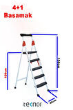  Extreme Plastik 4+1 Basamaklı Metal Merdiven