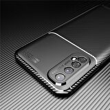 Smcase Realme 7 Kılıf Negro Karbon Dokulu Silikon  Nano Ekran Koruyucu