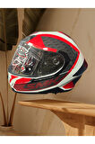 Gullwing Tourlaader Kırmızı/Beyaz Çene Açılır Kask