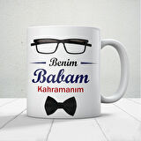 Benim Babam Kahramanım Babalar Günü Baskılı Kupa Bardak Kahve Kupa Bardak
