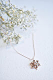 JADE SHINE 925 Ayar Rose Açık Kahve Lotus Kolye