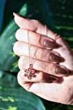 JADE SHINE 925 Ayar Rose Açık Kahve Lotus Kolye
