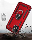 Smcase Samsung Galaxy M31S Kılıf Vega Yüzüklü Çift Katmanlı Tank Kapak  Nano Ekran Koruyucu