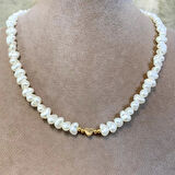 Uretti - Tuğba 6667 El Yapımı Gold Kalp Detaylı İnci Kolye