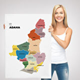 Harita Sepeti Adana İli ve İlçeler Haritası Dekoratif Kanvas Tablo 1246