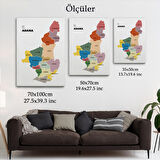 Harita Sepeti Adana İli ve İlçeler Haritası Dekoratif Kanvas Tablo 1246