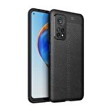 Smcase Xiaomi Mi10T Pro Kılıf Deri Dokulu Silikon  Nano Ekran Koruyucu