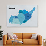 Harita Sepeti Adıyaman İli ve İlçeler Haritası Dekoratif Kanvas Tablo 1249