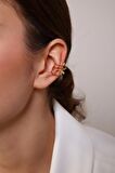 Altın Kaplama Kelebekli Sıkıştırılabilir Earcuff Küpe