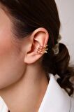 Altın Kaplama Kelebekli Sıkıştırılabilir Earcuff Küpe