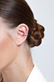 Kadın Gold Pembe Zirkon Baget Suyolu EarCuff Küpe