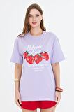 White Fox  Life  Is Sweat Baskılı Bisiklet Yaka T-shirt Kadın