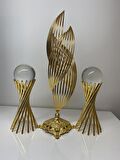 3 lü lüx Dekorasyon set 2 burgulu bir 1 helezon dekorasyon obje, Şık Metal Tasarımlar, hediyelik