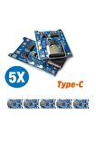TP4056 18650 Lityum Pil Şarj Devresi Type C USB 5 Adet