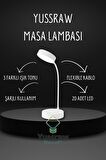 Şarjlı Dokunmatik 20 Led Çalışma Okuma Işığı Flexible Masa Lambası Beyaz